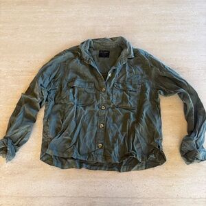 Abercrombie green button down top size small